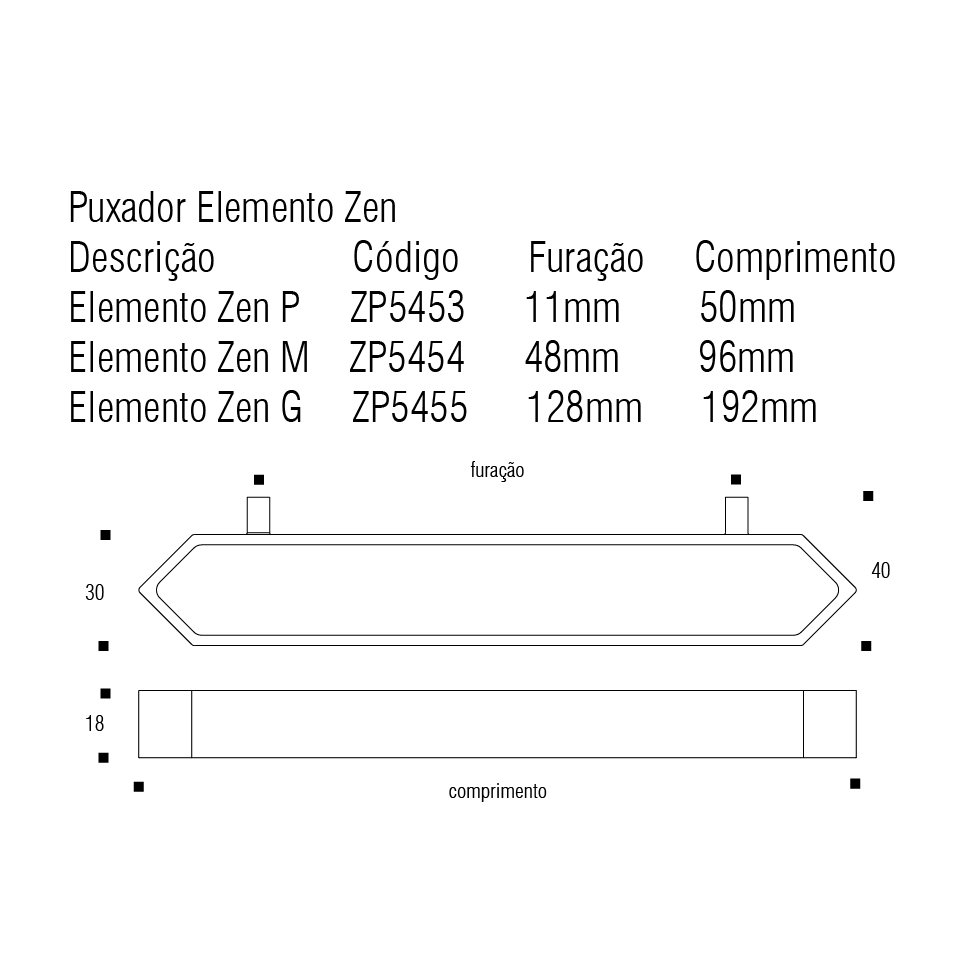 Puxador Alça Elemento M Cromado ZP5454 - Zen Design M