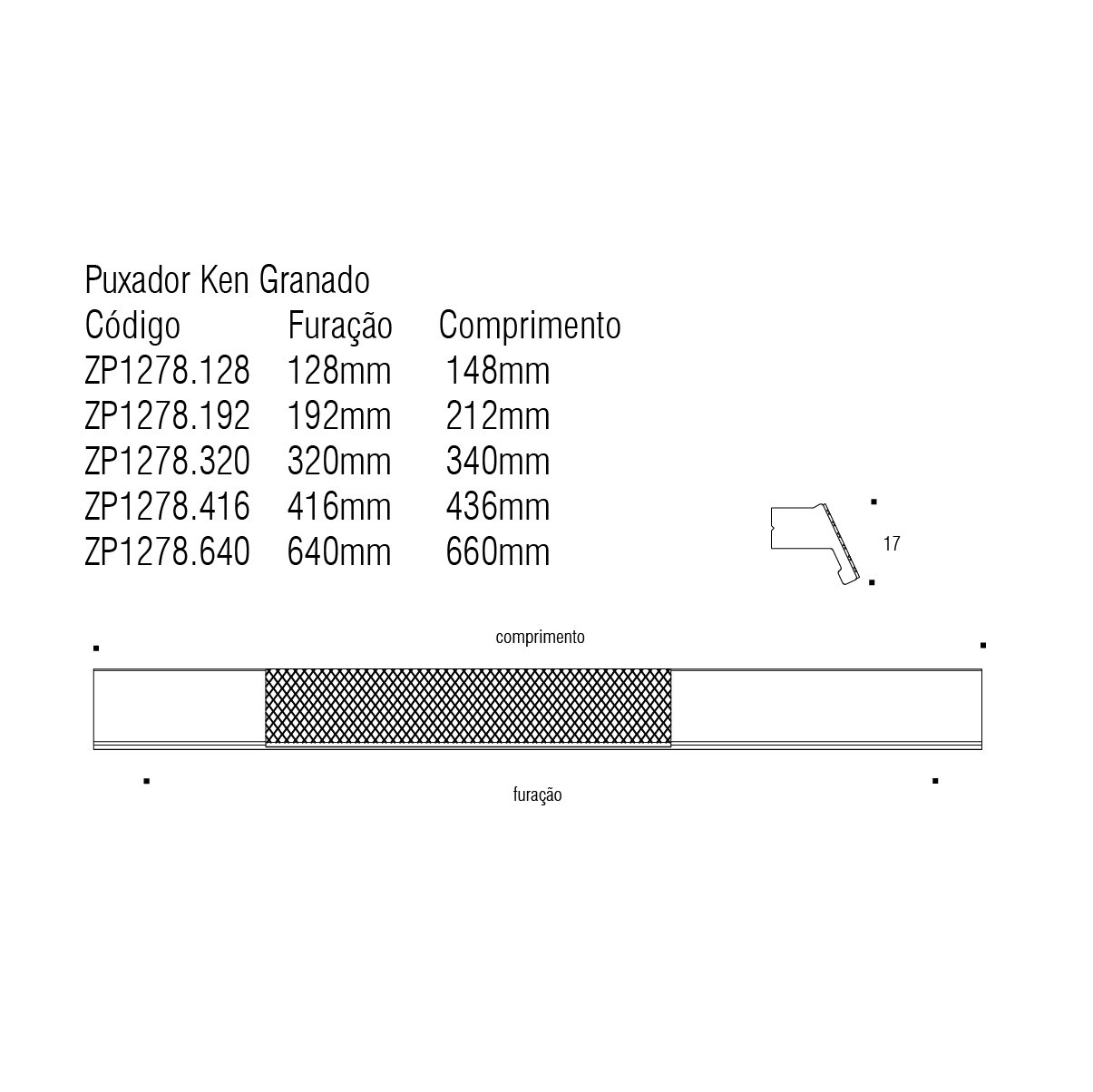 Puxador Alça Ken Granado 320mm Gold Escovado ZP1278 - Zen Design 320MM