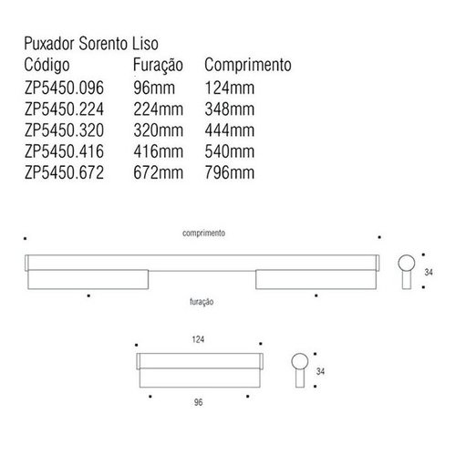 Puxador Alça Sorento Liso 320MM Cromado ZP5450.320 - Zen Design 320MM