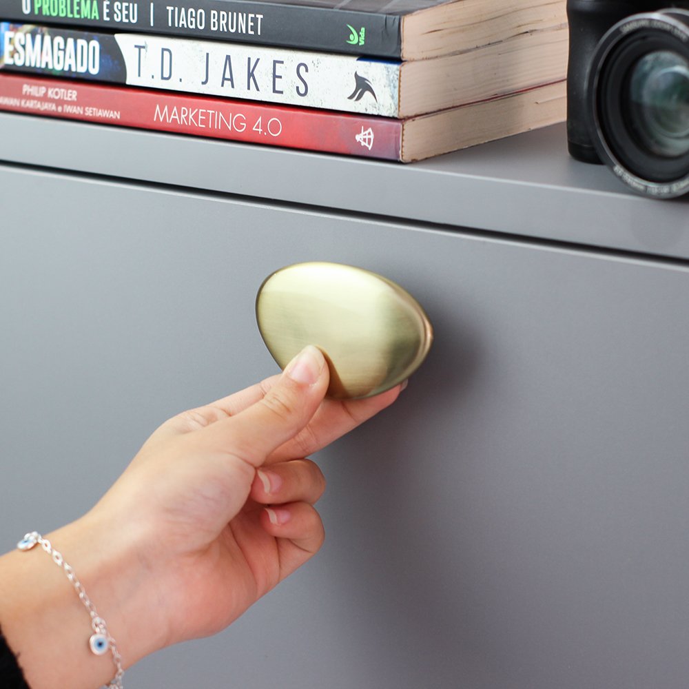 Puxador Ponto Seixo G Gold Escovado ZP5762 - Zen Design G