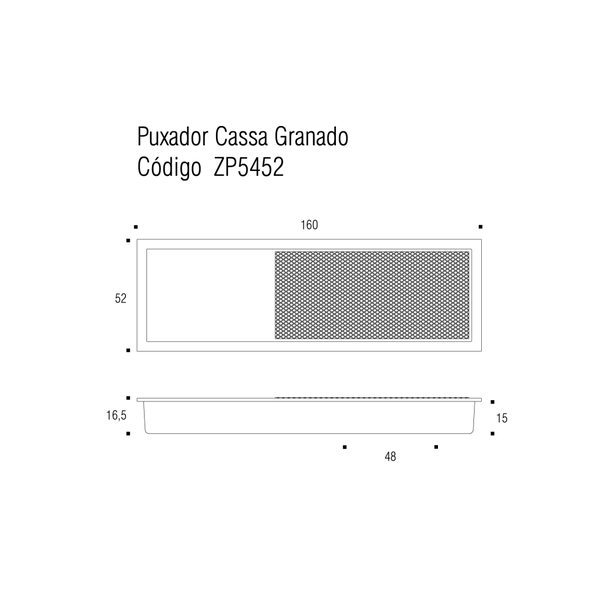 Puxador Cassa Granado Dourado Matte ZP5452 -Zen Design 160MM