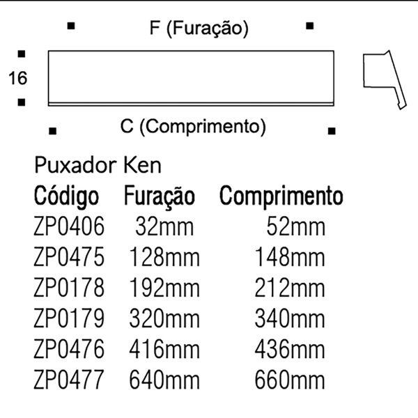 Puxador Alça Ken 128MM Bronze ZP0475 - Zen Design 128MM