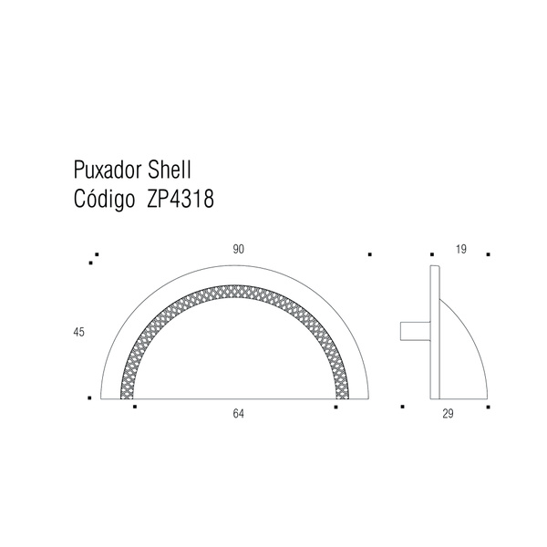 Puxador Concha Shell 64mm Gold Escovado ZP4318 - Zen Design 64MM Puxador Concha Shell 64mm Gold Escovado ZP4318 - Zen Design 64MM