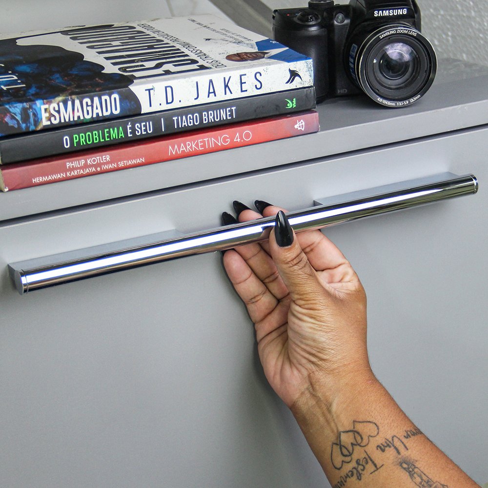 ねむせSサイズ Puxador Alça Sorento Liso 224MM Cromado ZP5450.224 - Zen Design 224MM