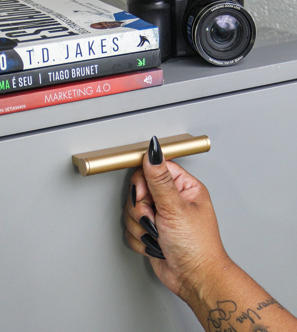 Puxador Alça Sorento Liso 96mm Dourado Matte ZP5450.096 - Zen