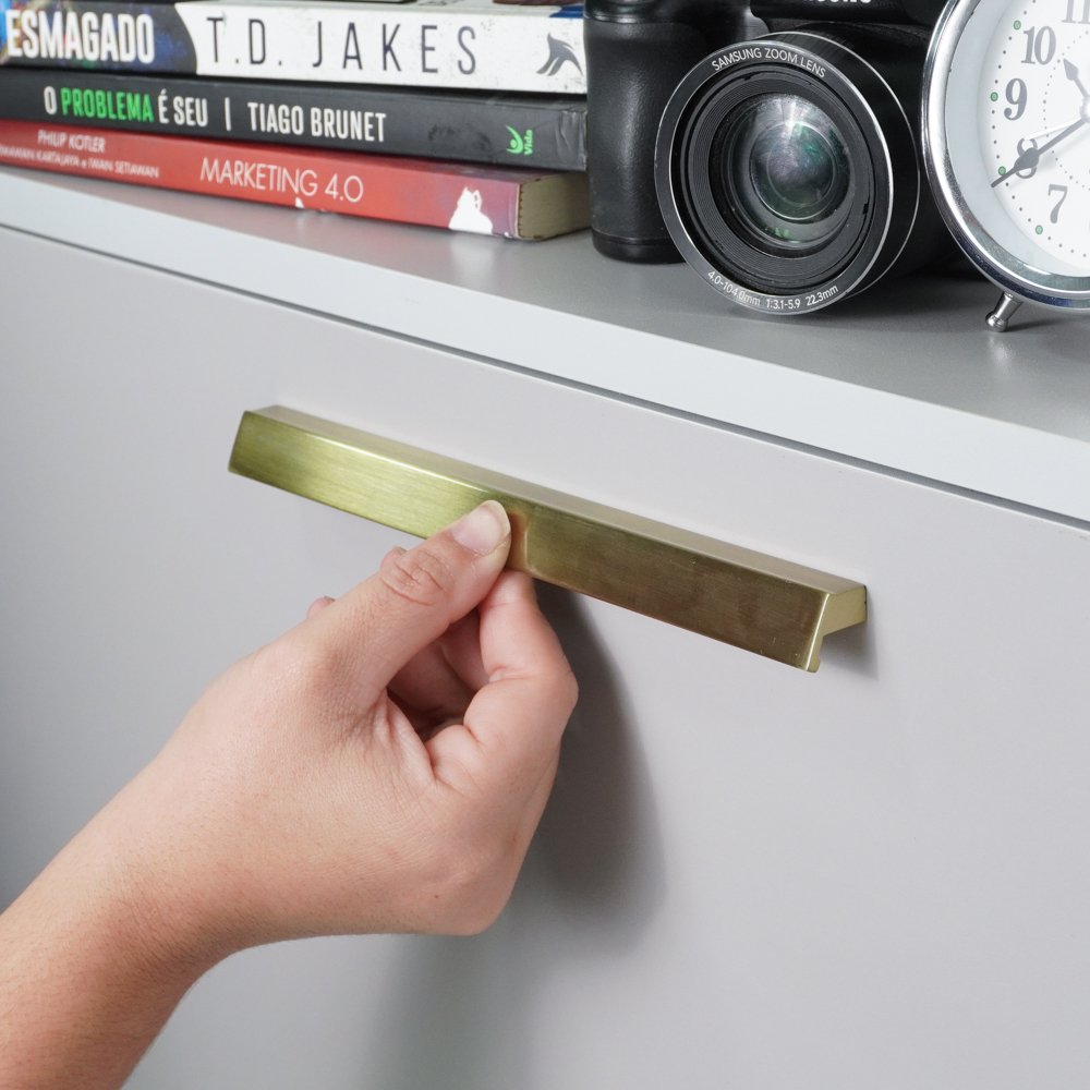 Puxador Alça Ken 192MM Gold Escovado ZP0178 - Zen Design 192MM