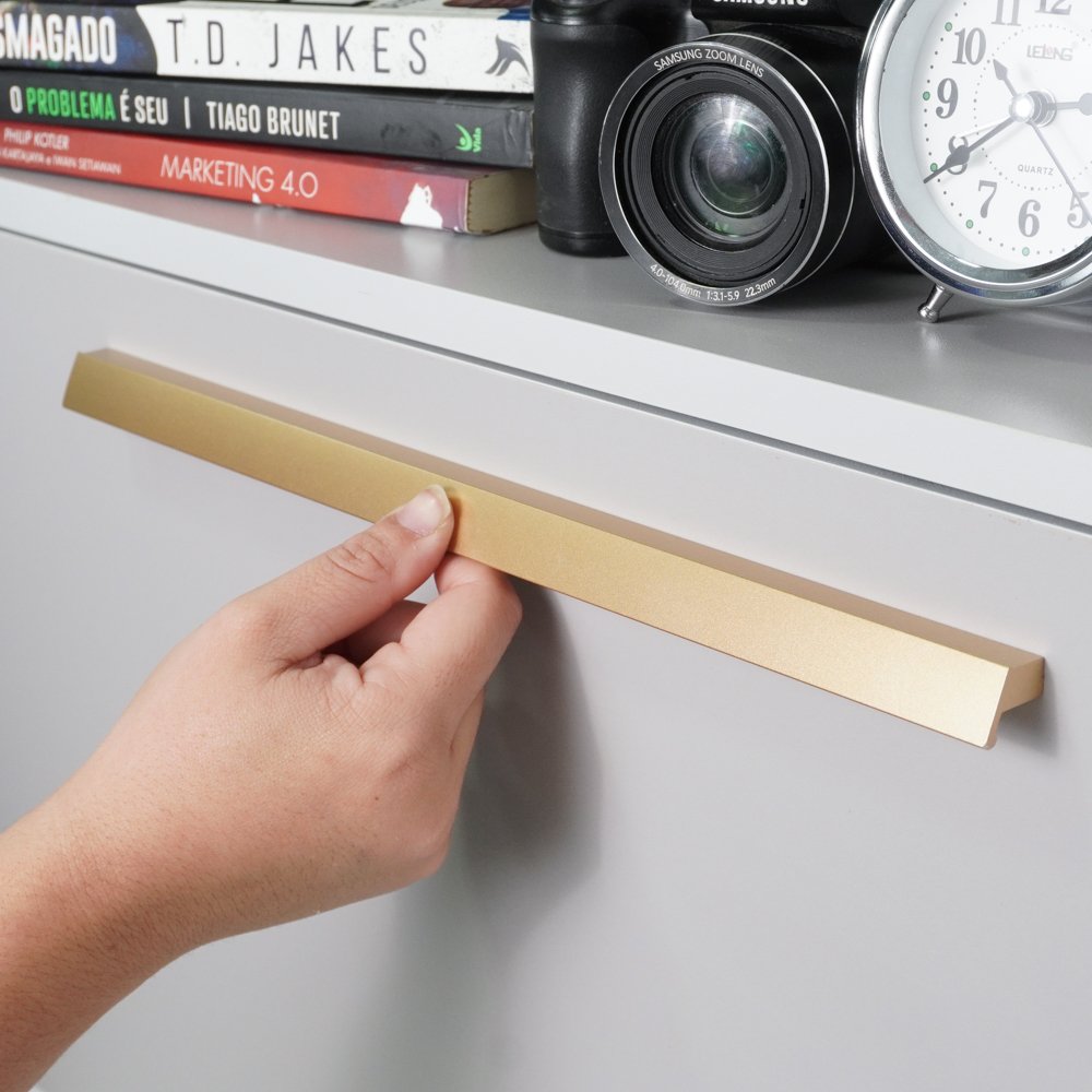 Puxador Alça Ken 320mm Dourado Matte ZP0179 - Zen Design 320MM