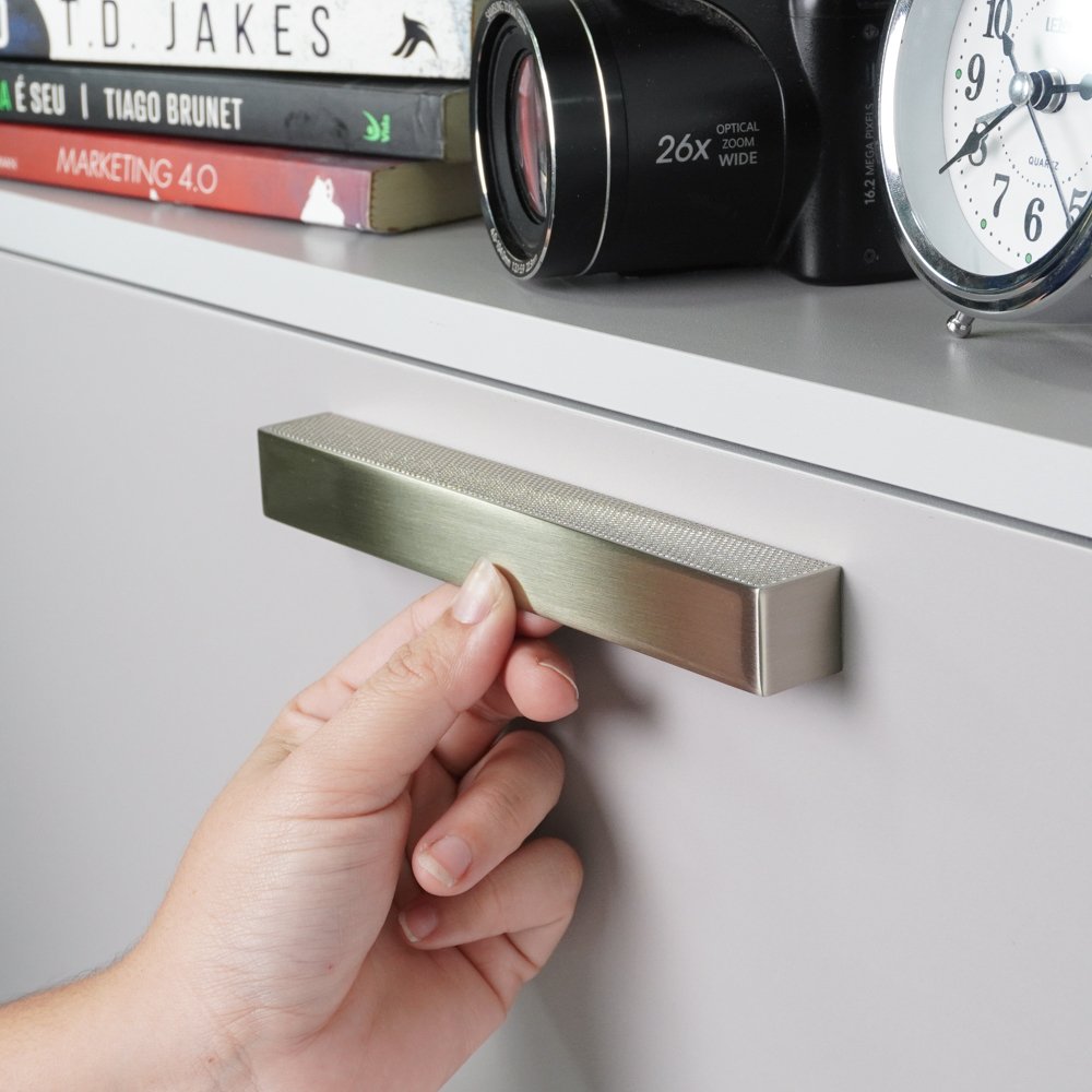 Puxador Alça Box 144MM Niquel Escovado ZP5472 - Zen Design 144MM
