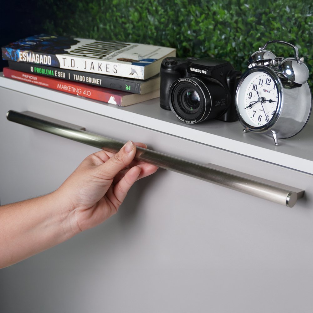 Puxador Alça Sorento Liso 320mm Níquel Escovado ZP5450.320 - Zen