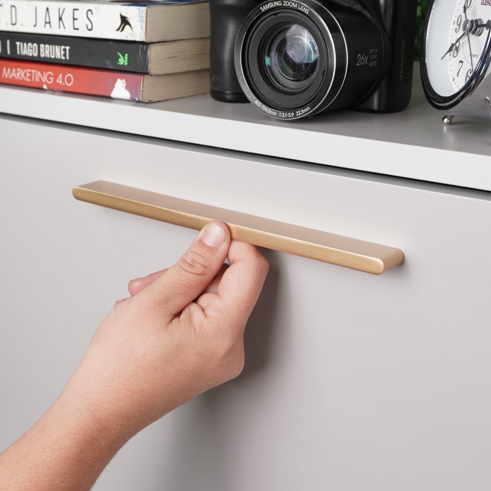 Puxador Alça Phenix 192MM Dourado Matte ZP1073 - Zen Design 192MM