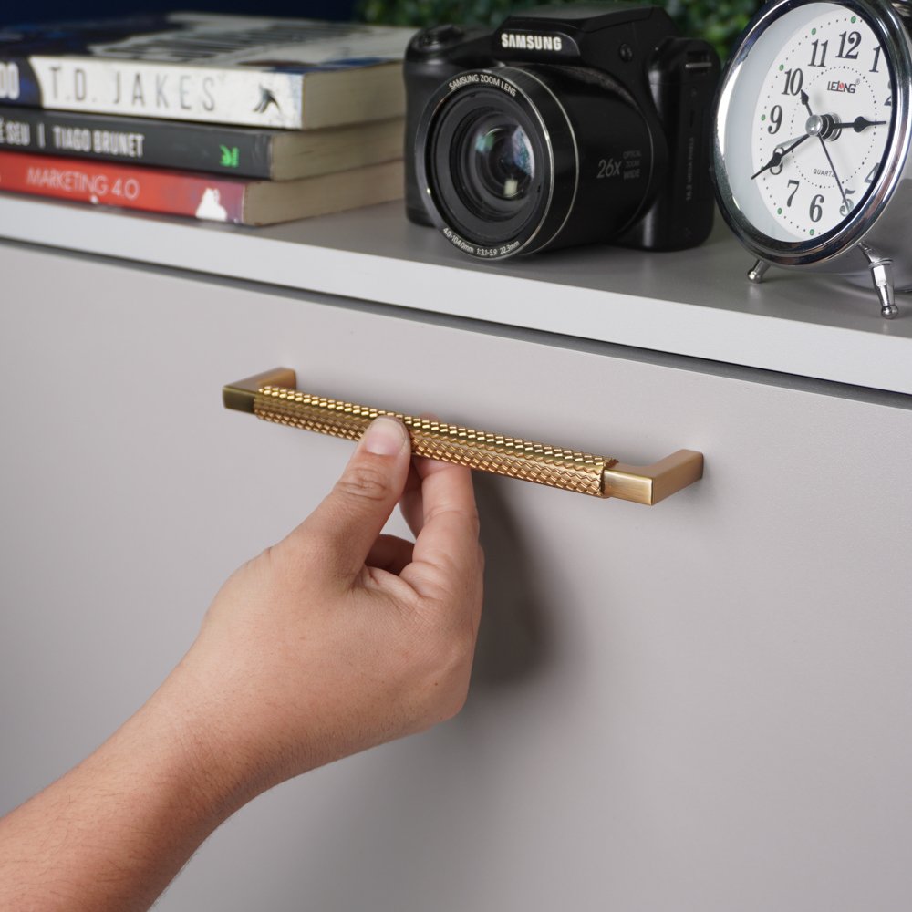 Puxador Alça Zigrinato il1780 160mm Bronze Escovado - Italyline 160MM