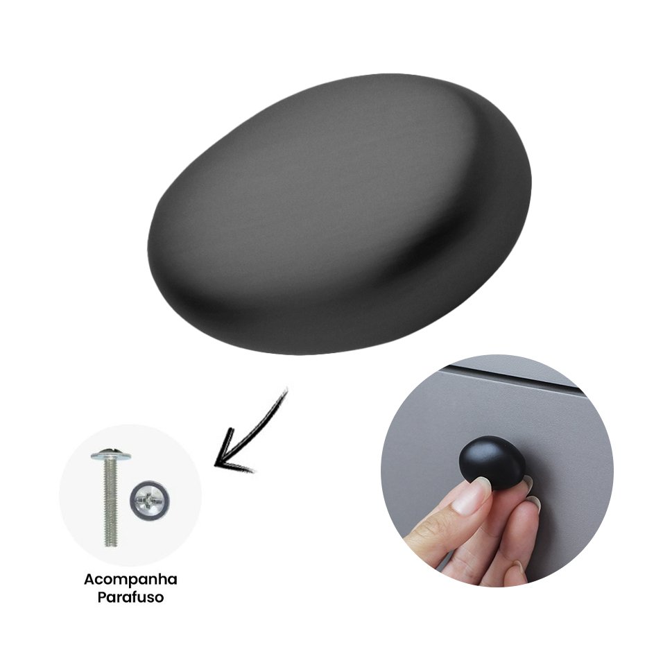Puxador Ponto Seixo P Preto ZP5761 - Zen Design P