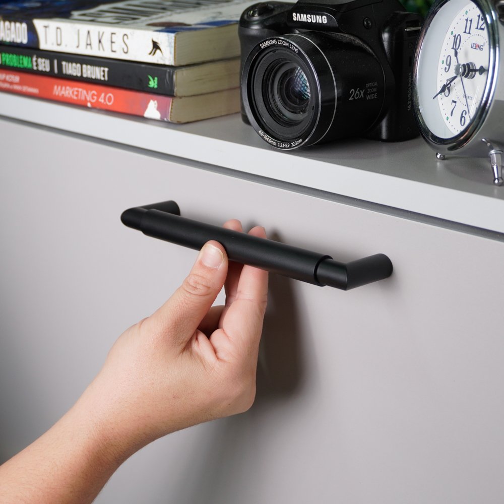 Puxador Alça Tellus 160mm Preto ZP5763.160 - Zen Design 160MM