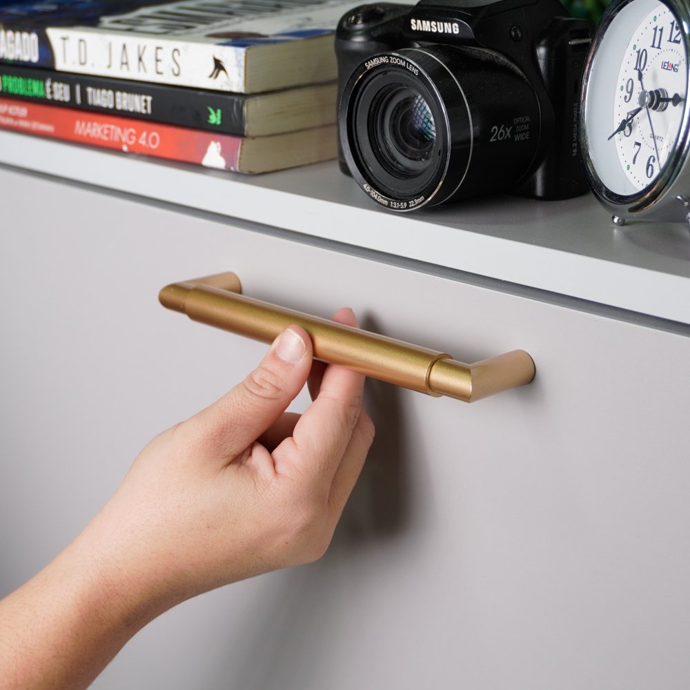 TENGA Puxador Alça Tellus 160mm Dourado Matte ZP5763.160 - Zen Design 160MM