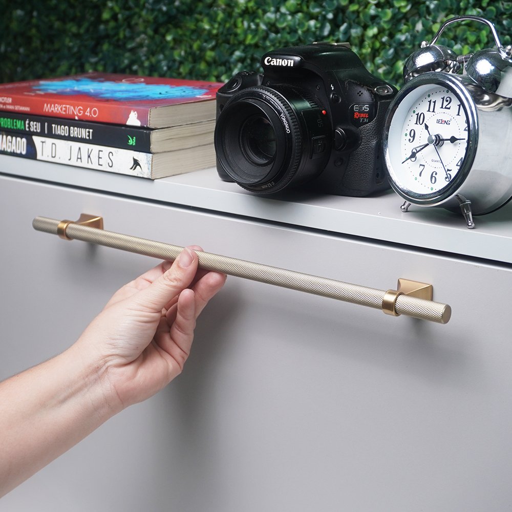 Puxador Alça Zigrinato IL1820 288MM Bronze/Champagne - Italyline Único