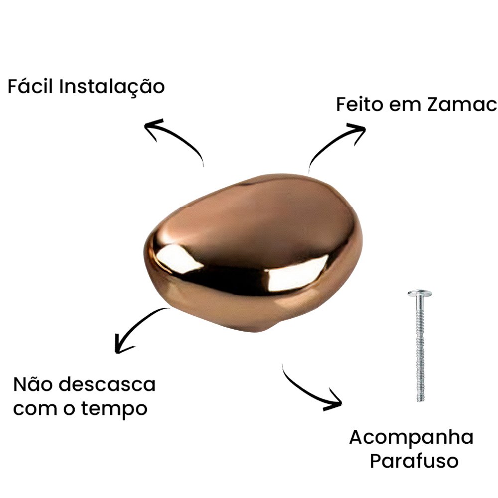 Puxador Ponto Seixo P Rose ZP5761 - Zen Design P