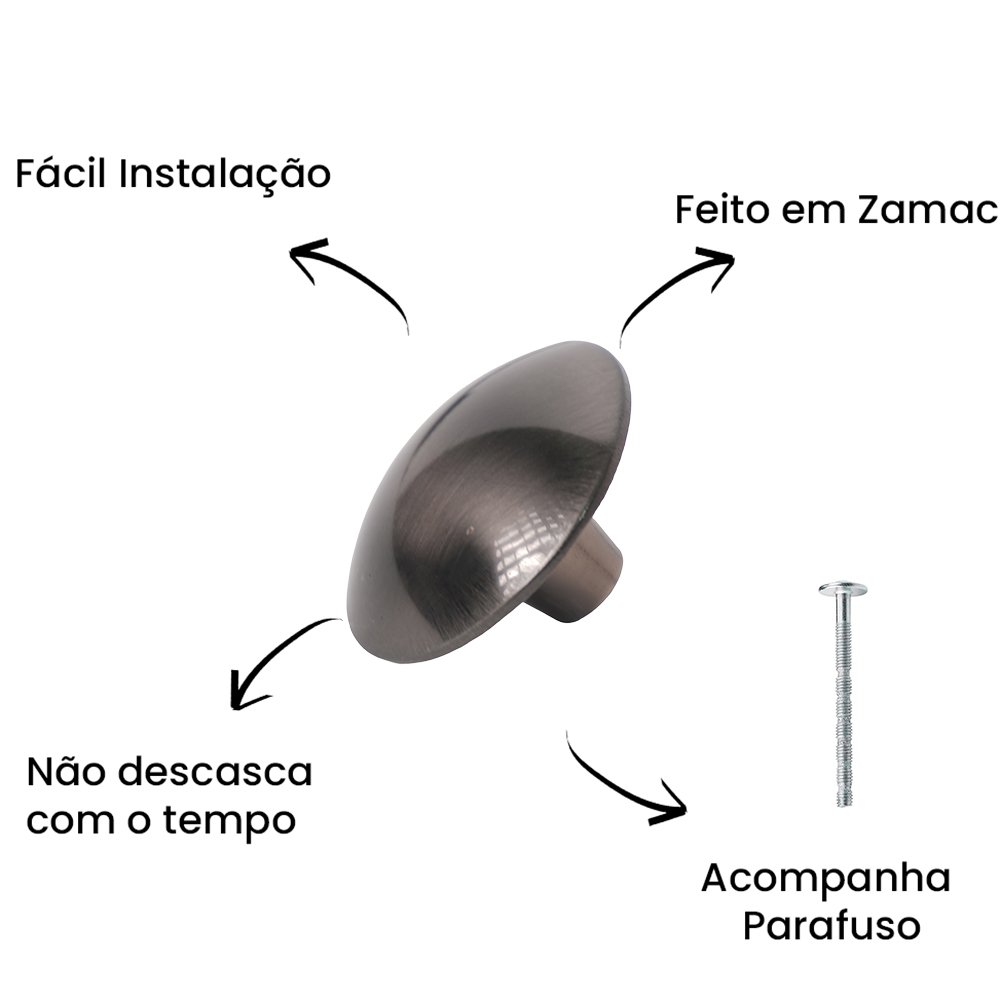 Puxador Ponto Orion 33x20MM P Onix Escovado ZP1883 - Zen Design