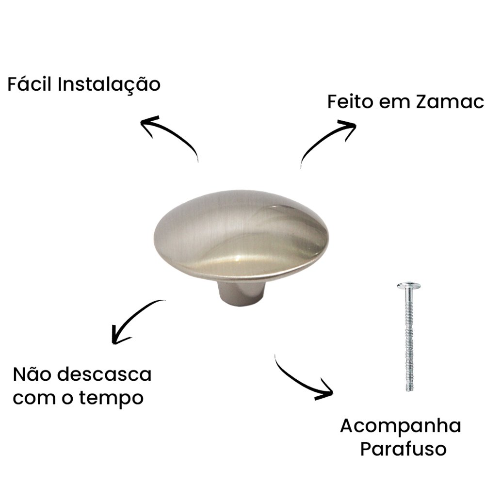 Puxador Ponto Orion 33x20MM P Níquel Escovado ZP1883 - Zen Design