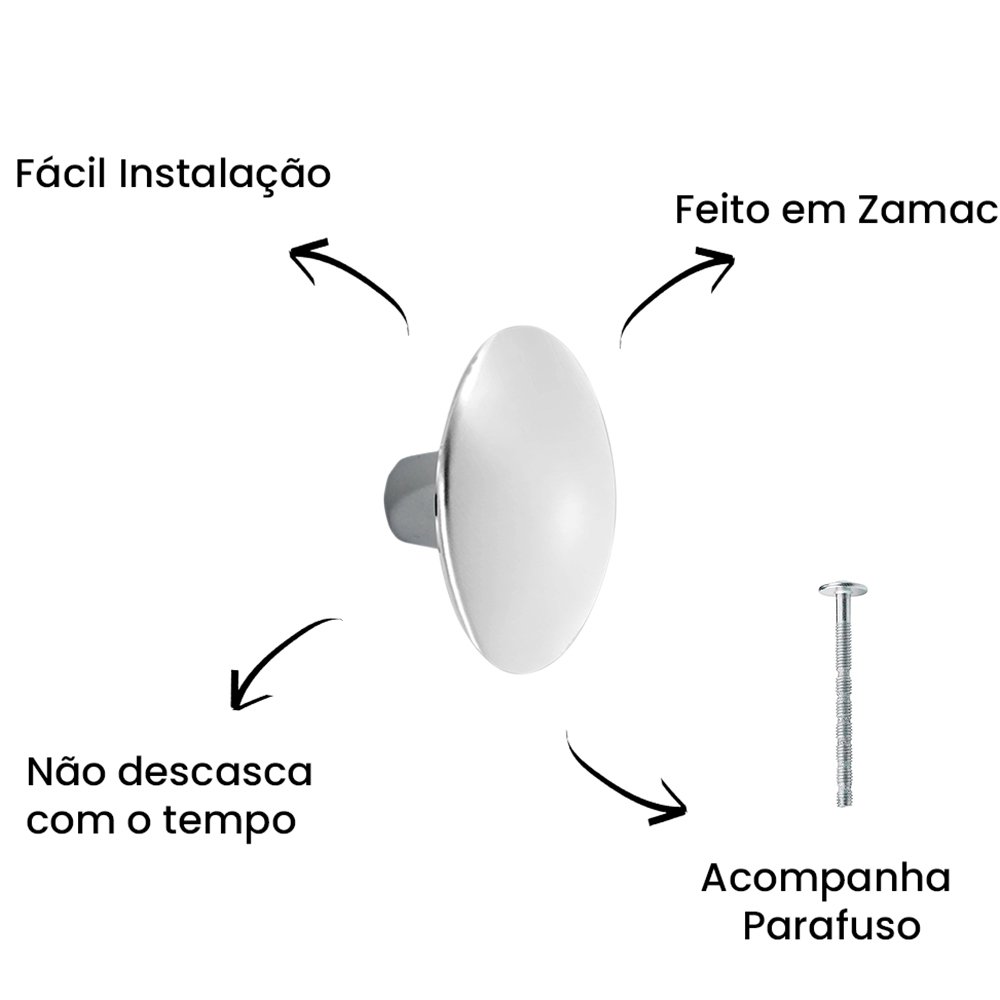 purinnn  Puxador Ponto Orion Zen 33x20mm Níquel Escovado