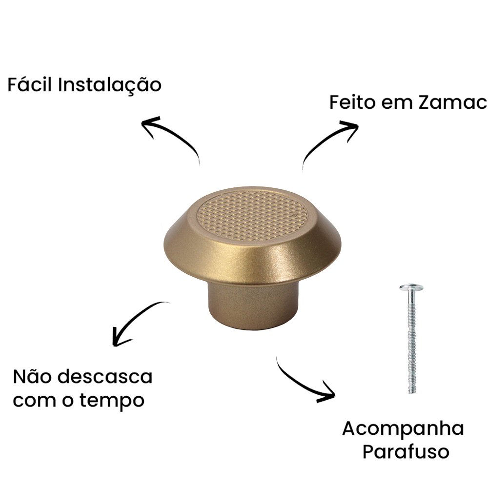 mippu Puxador Ponto Disk P Dourado Matte ZP5473 - Zen Design P
