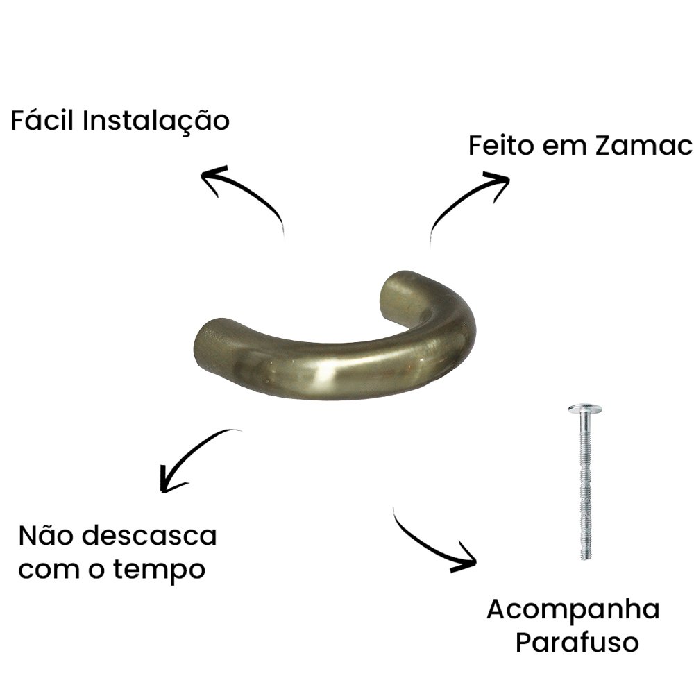 Puxador Ponto Sheer Gold Escovado ZP5716 - Zen Design Ponto