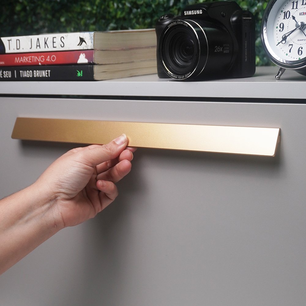 Puxador Alça Traso 320mm Dourado Matte ZP0558 - Zen Design Único
