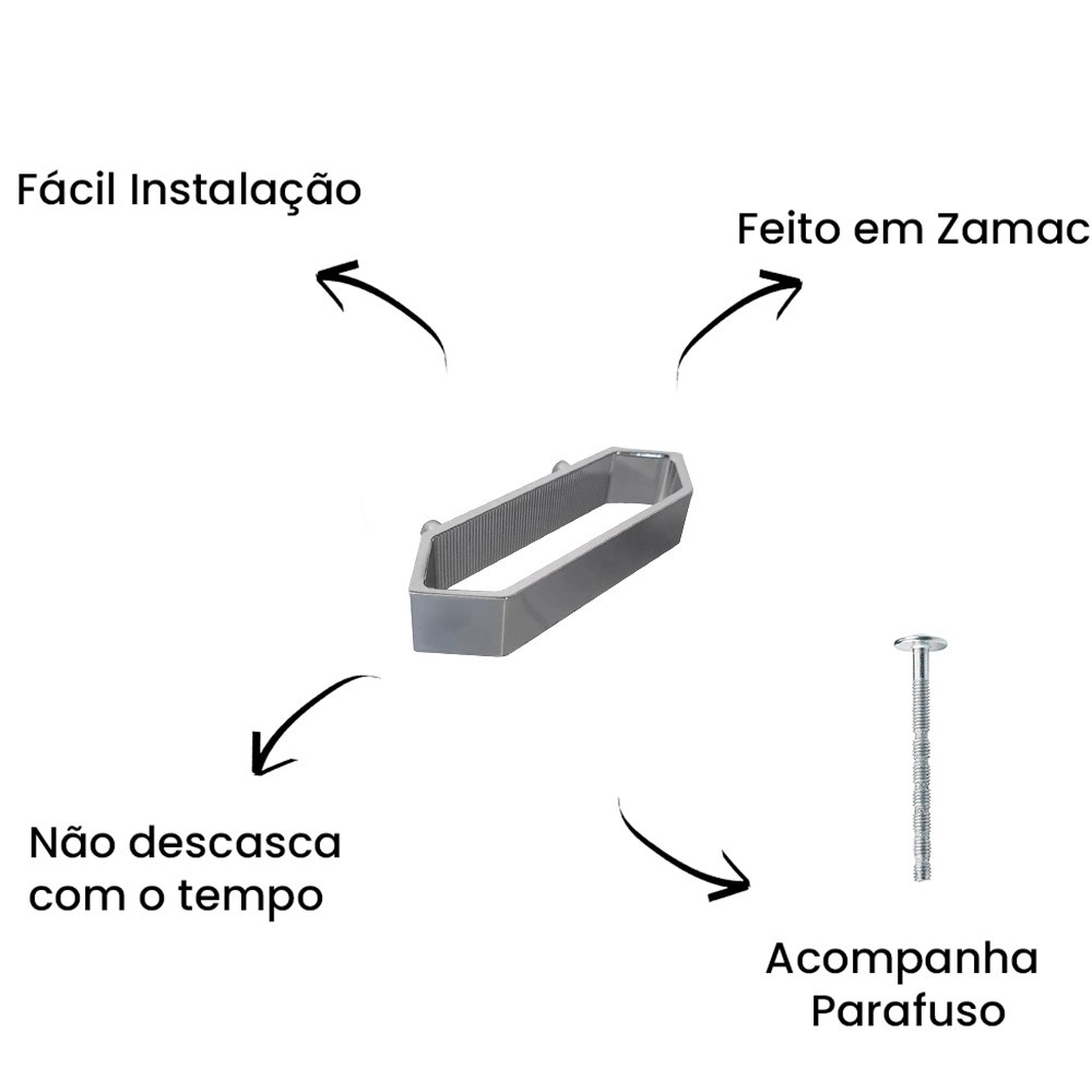 Puxador Alça Elemento M Cromado ZP5454 - Zen Design M