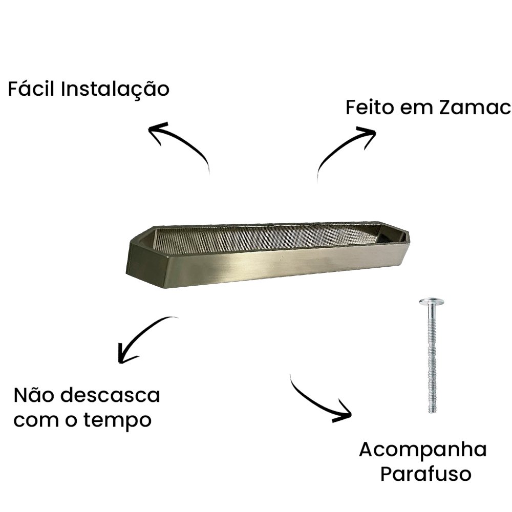 Puxador Alça Elemento G Níquel Escovado ZP5455 - Zen Design G