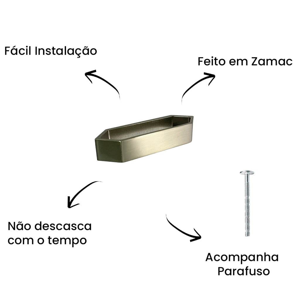 Puxador Alça Elemento M Níquel Escovado ZP5454 - Zen Design M