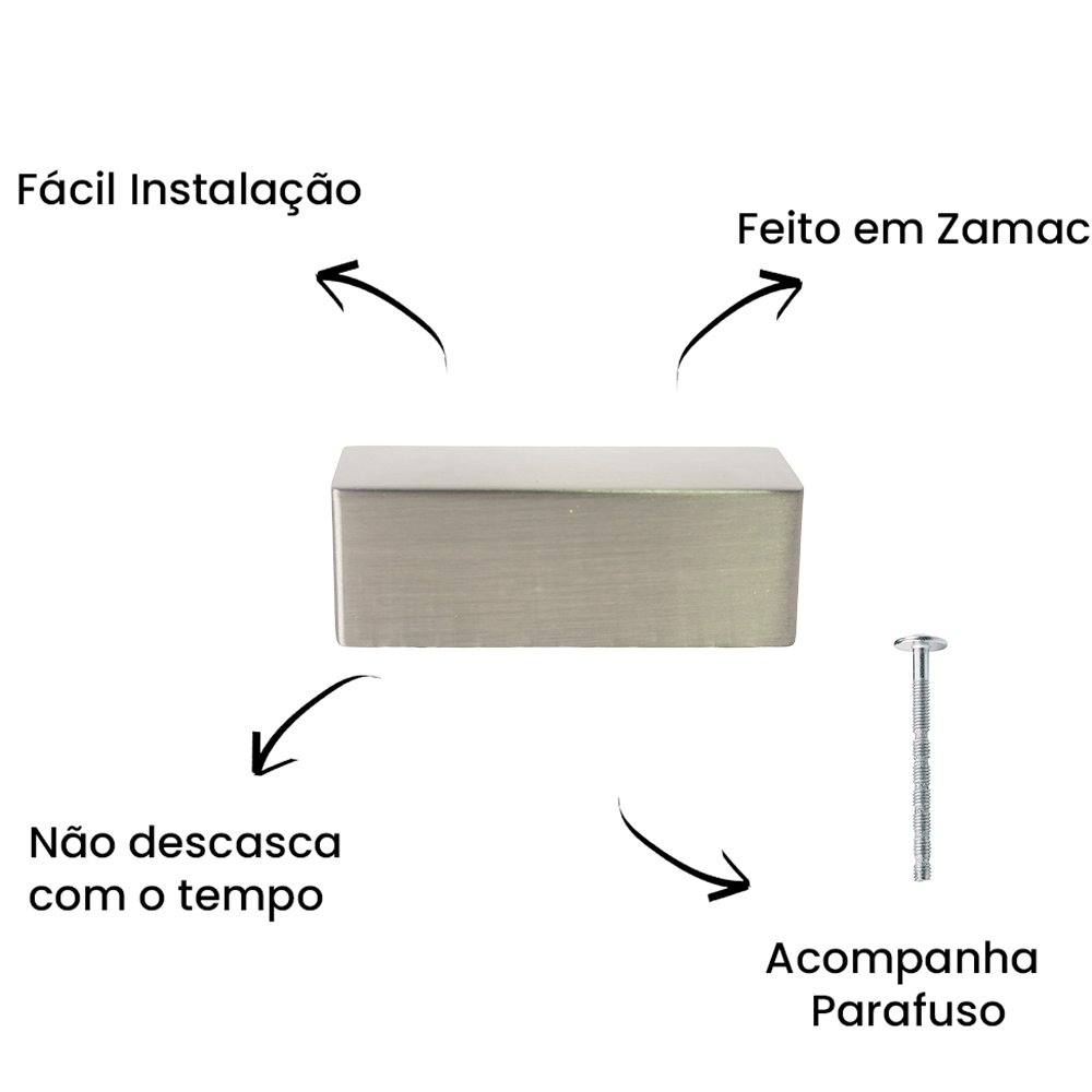 Puxador Concha Sirius 32mm Níquel Escovado ZP5440 - Zen Design Único