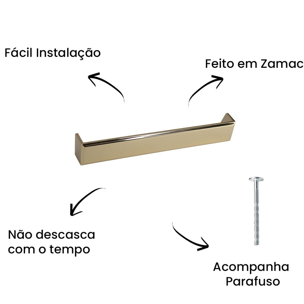 Puxador Alça Creta 192MM Gold ZP3950 - Zen Design 192MM