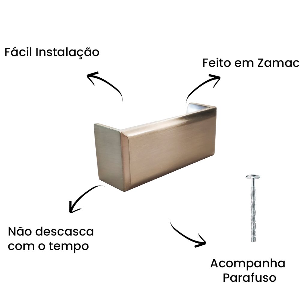 Puxador Alça Creta 64MM Níquel Escovado ZP3949 - Zen Design 64MM