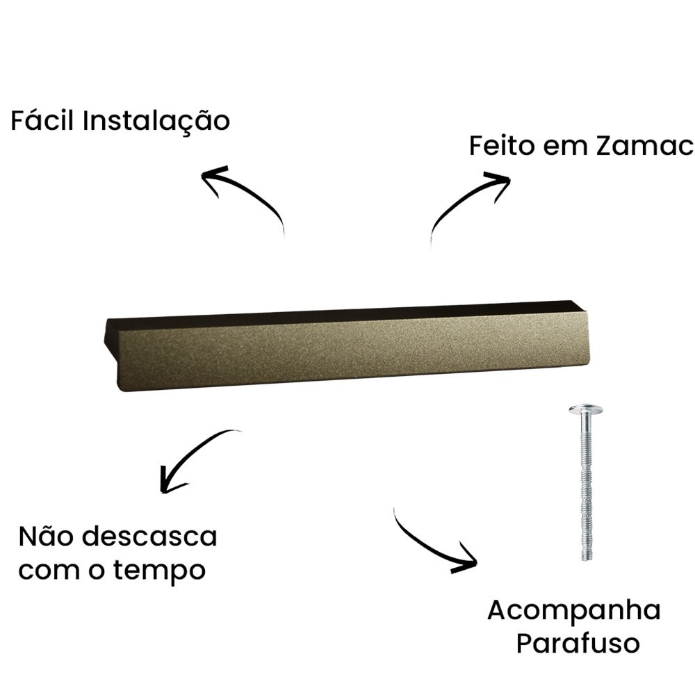 Puxador Alça Ken 128MM Bronze ZP0475 - Zen Design 128MM