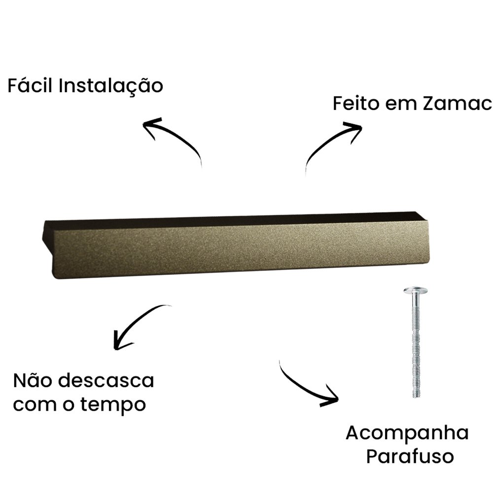 Puxador Alça Ken 320MM Bronze ZP0179 - Zen Design 320MM