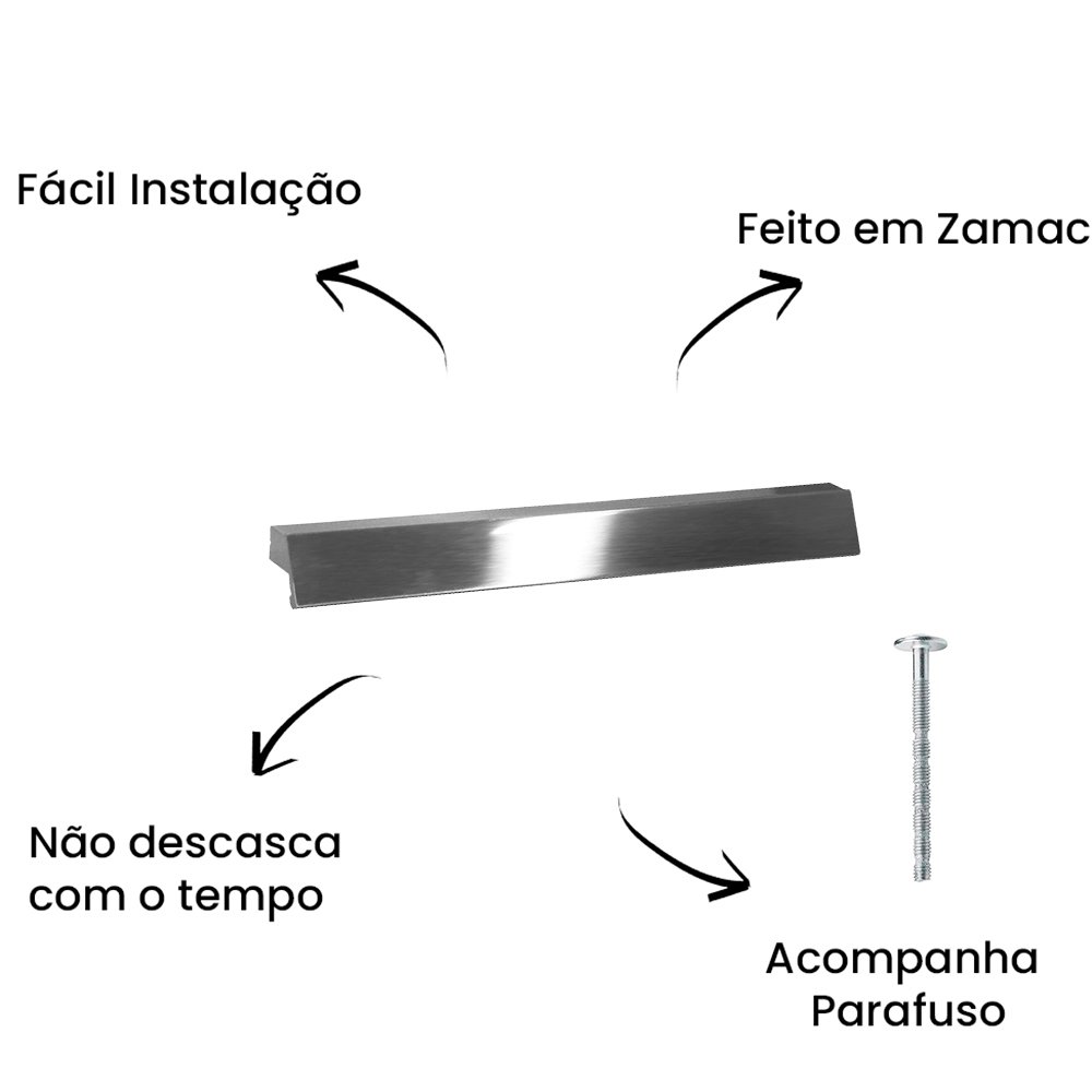 Puxador Alça Ken 320MM Escovado ZP0179 - Zen Design 320MM