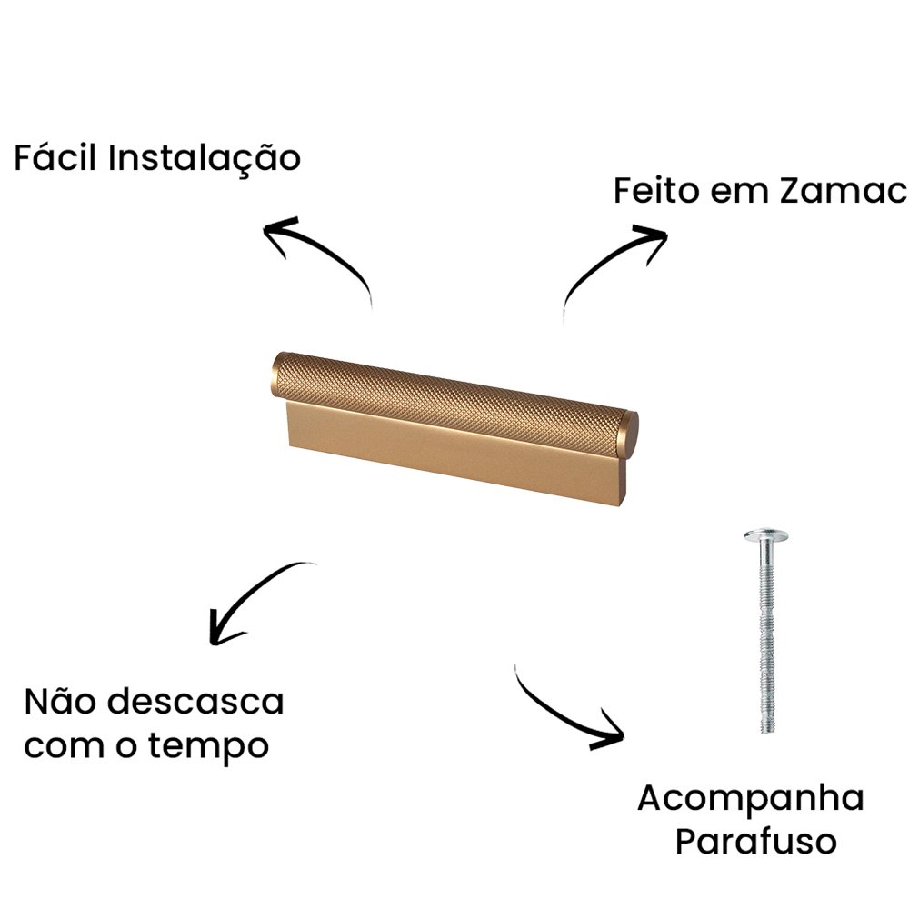 Puxador Alça Sorento Granado 96mm Dourado Matte ZP5451.096 - Zen