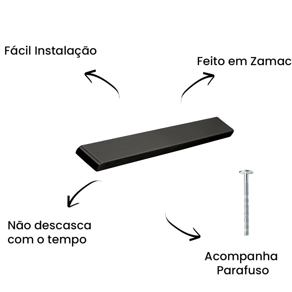 Puxador Alça Phenix 320MM Preto ZP1074 - Zen Design 320MM