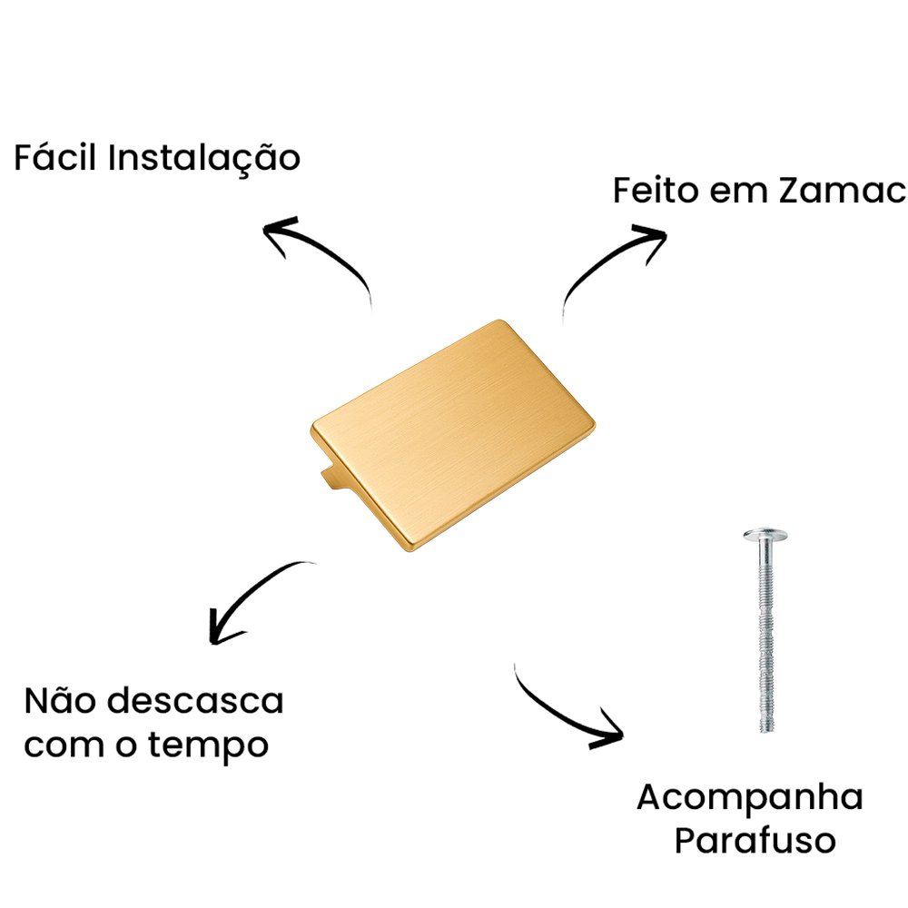 Puxador Alça Traso 32mm Dourado Matte ZP0558.032 - Zen Design 32MM