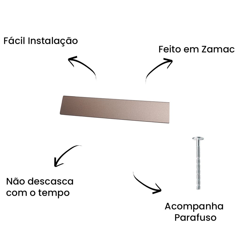 Puxador Alça Traso 128MM Bronze ZP0558.128 - Zen Design 128MM