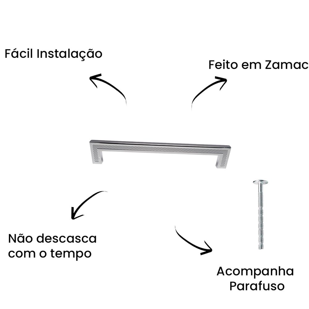 Puxador Alça Versalhes 320mm Cromado ZP5706 - Zen Design 320MM