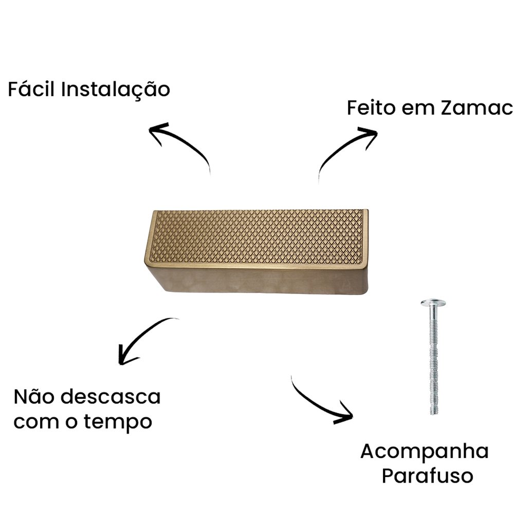Puxador Alça Box 48MM Gold Escovado ZP5471 - Zen Design 48MM