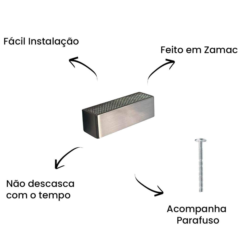 Puxador Alça Box 48MM Niquel Escovado ZP5471 - Zen Design 48MM