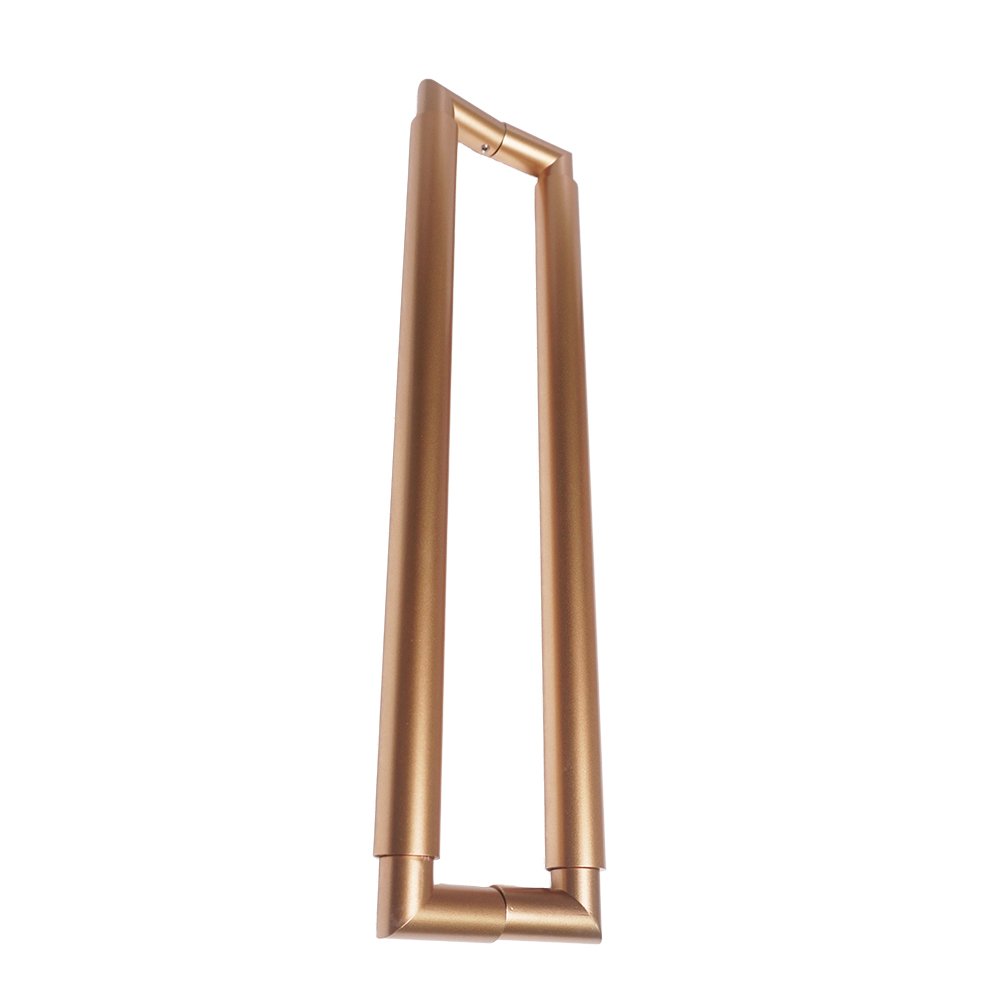 Puxador Para Portas Tellus Maior Duplo 352mm Dourado Matte ZP5764