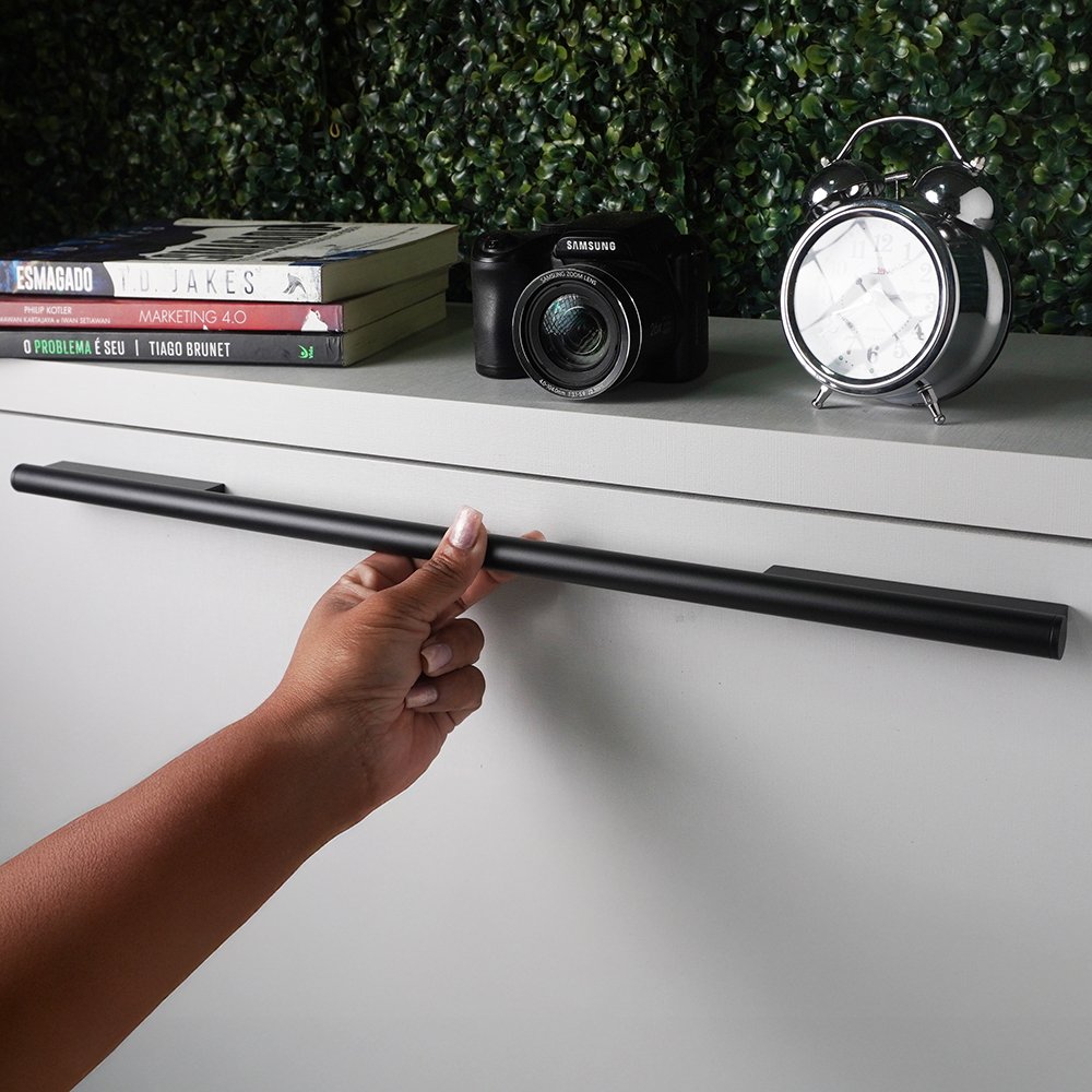 Puxador Alça Sorento Liso 416mm Preto ZP5450.416 - Zen Design 416MM