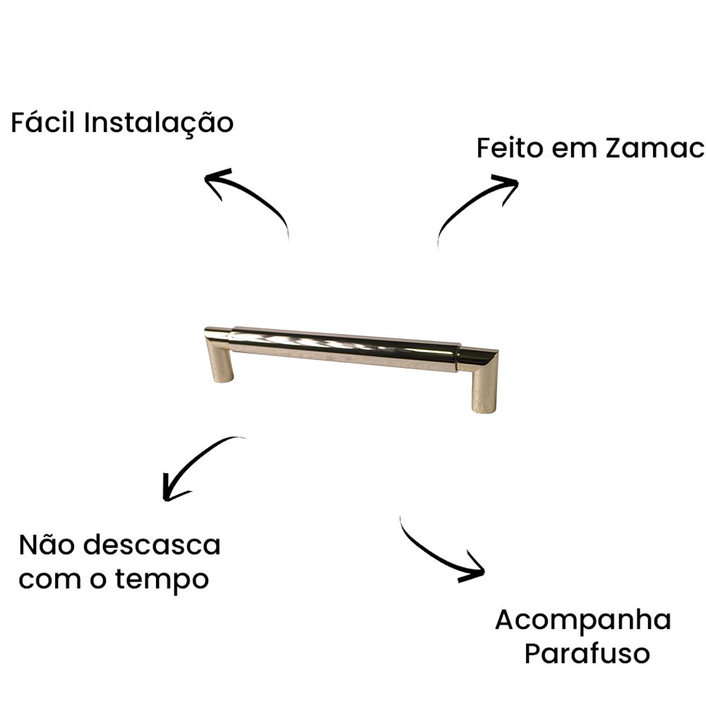 Puxador Alça Tellus 224mm Gold ZP5763.224 - Zen Design 224MM