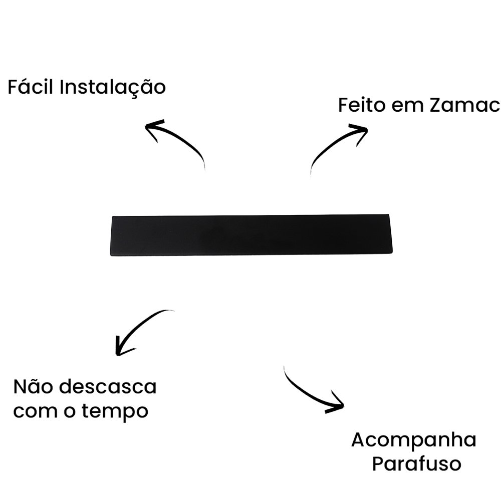 Puxador Alça Scandinavian 192MM ZP4314 Preto - Zen Design Único