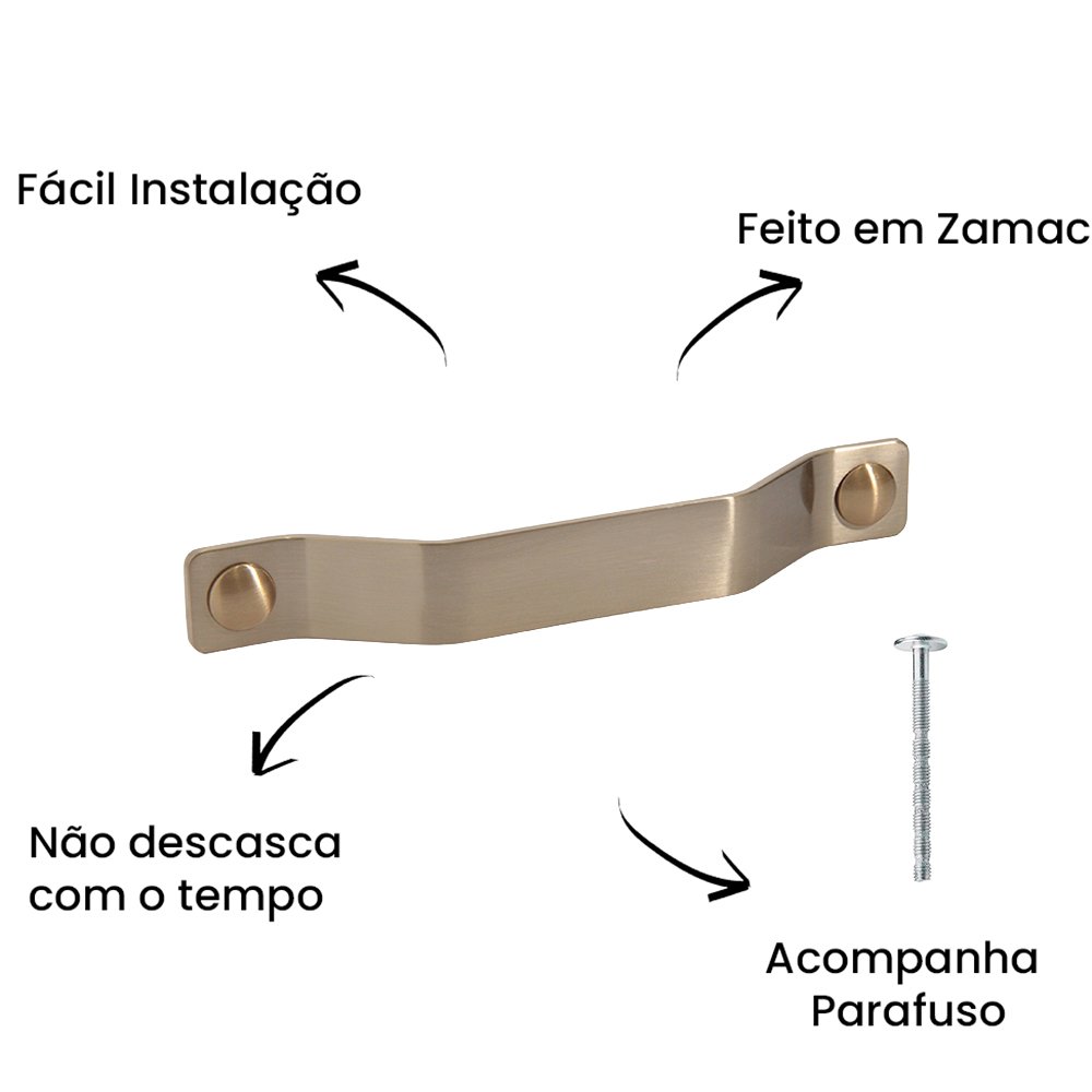 Puxador Alça Nord 160MM ZP1843 Gold - Zen Design 160MM