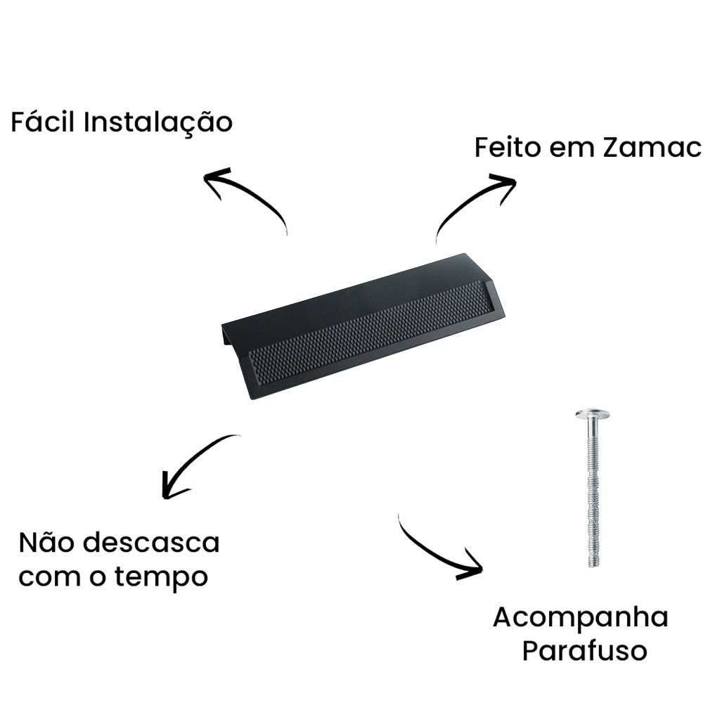Puxador Sobrepor Citizen 45 Graus G Preto ZP5463 - Zen Design G