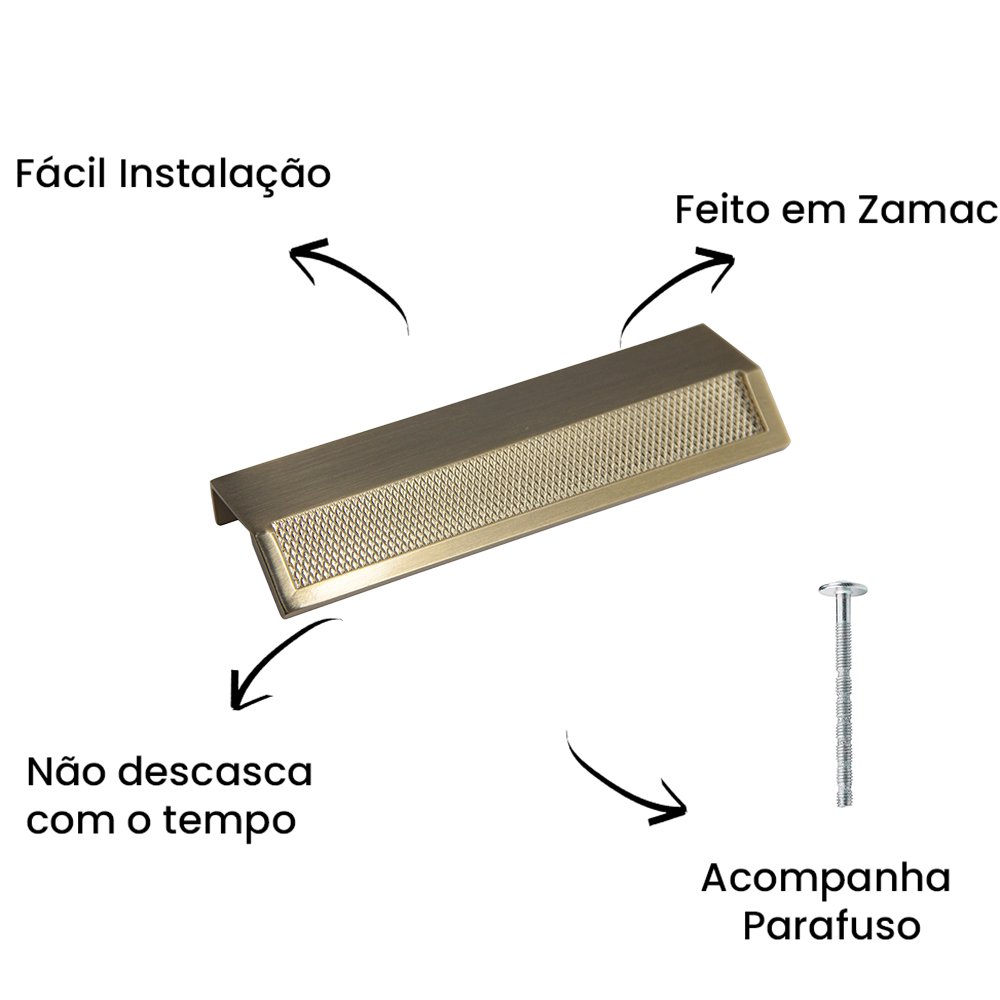 Puxador Sobrepor Citizen 45 Graus G Gold Escovado ZP5463 - Zen