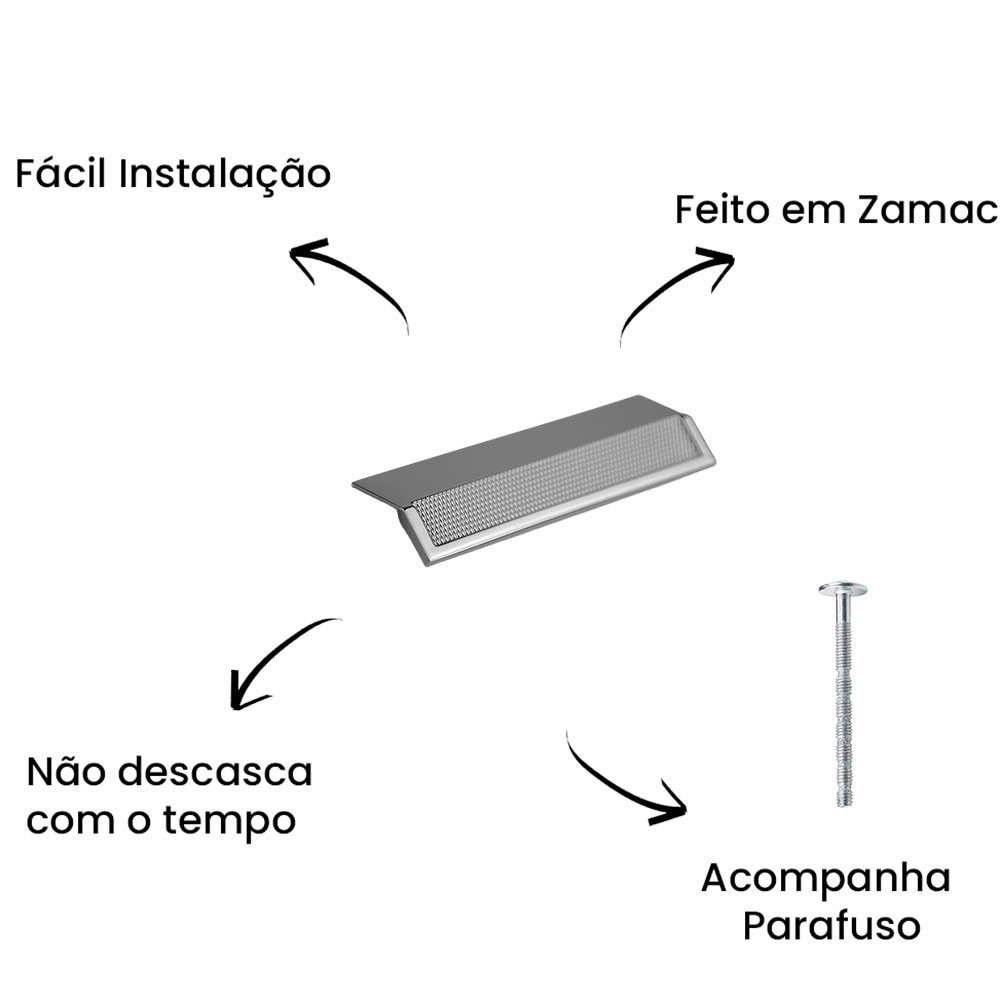 Puxador Sobrepor Citizen 45 Graus G ZP5463 Cromado - Zen Design G